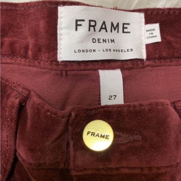 FRAME Le High Skinny velveteen jeans slacks pants in Pinot color size 27 - Picture 10 of 10